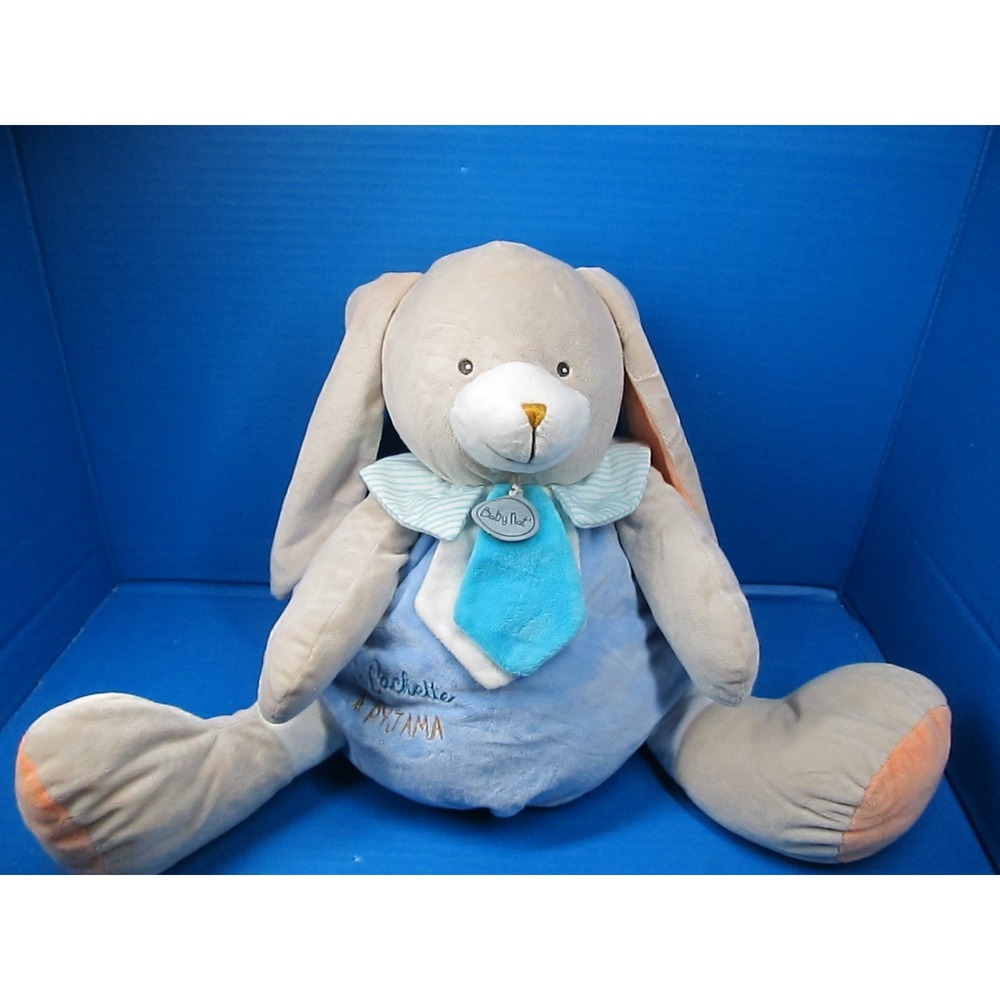 Baby Nat Pom bunny  Blue Plush/Pajama Bag Stuffed Animal 18" BN0257